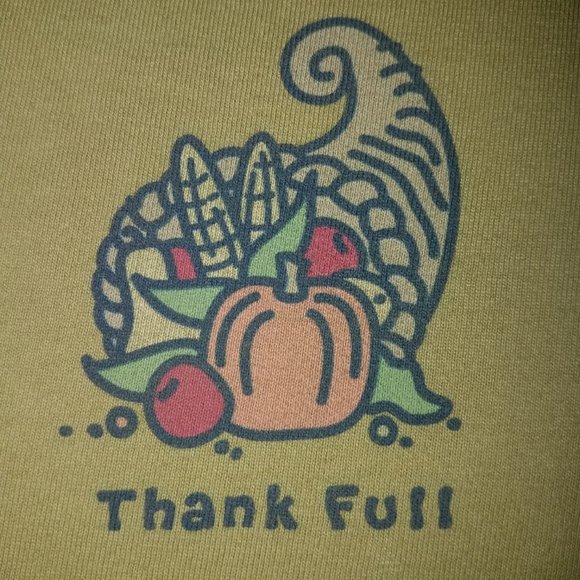 'Thank Full' Life is Good Graphic Short Sleeved Tee Shirt - Picture 2 of 7